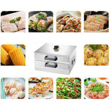 Maxbell Rice Roll Machine Steamed Vermicelli Roll Steamer Machine for Home Use 3 Flat Drawers