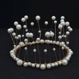 Maxbell Modern Pearl Crown Cake Topper Tiaras for Birthday Baby Shower Wedding