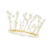 Maxbell Modern Pearl Crown Cake Topper Tiaras for Birthday Baby Shower Wedding