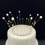 Maxbell Modern Pearl Crown Cake Topper Tiaras for Birthday Baby Shower Wedding