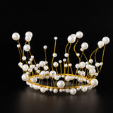 Maxbell Modern Pearl Crown Cake Topper Tiaras for Birthday Baby Shower Wedding