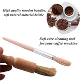 Maxbell 8Pcs Machine Cleaner Tool with Wood Handle for Coffee Tool Office Shop