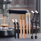 Maxbell 8Pcs Machine Cleaner Tool with Wood Handle for Coffee Tool Office Shop