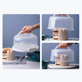 Maxbell 4 inch Round Cake Carrier with Handle Handheld Reusable for Wedding Birthday
