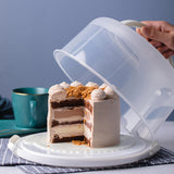 Maxbell 4 inch Round Cake Carrier with Handle Handheld Reusable for Wedding Birthday