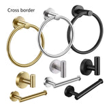 Maxbell 3 Pack Bathroom Towel Rack with Towel Ring Bathroom Accessories for Kitchen black