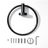 Maxbell 3 Pack Bathroom Towel Rack with Towel Ring Bathroom Accessories for Kitchen black