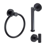 Maxbell 3 Pack Bathroom Towel Rack with Towel Ring Bathroom Accessories for Kitchen black