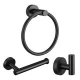 Maxbell 3 Pack Bathroom Towel Rack with Towel Ring Bathroom Accessories for Kitchen black