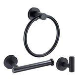 Maxbell 3 Pack Bathroom Towel Rack with Towel Ring Bathroom Accessories for Kitchen black