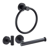 Maxbell 3 Pack Bathroom Towel Rack with Towel Ring Bathroom Accessories for Kitchen black