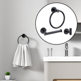 Maxbell 3 Pack Bathroom Towel Rack with Towel Ring Bathroom Accessories for Kitchen black