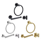 Maxbell 3 Pack Bathroom Towel Rack with Towel Ring Bathroom Accessories for Kitchen black