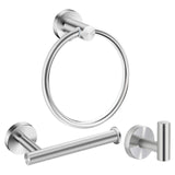 Maxbell 3 Pack Bathroom Towel Rack with Towel Ring Bathroom Accessories for Kitchen silver