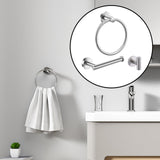 Maxbell 3 Pack Bathroom Towel Rack with Towel Ring Bathroom Accessories for Kitchen silver