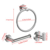 Maxbell 3 Pack Bathroom Towel Rack with Towel Ring Bathroom Accessories for Kitchen silver