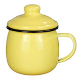 Maxbell Enamel Drinking Mug Tea Cup Juice Cup for Office Kitchen Picnic Yellow