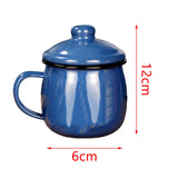 Maxbell Enamel Drinking Mug Tea Cup Juice Cup for Office Kitchen Picnic Blue