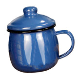 Maxbell Enamel Drinking Mug Tea Cup Juice Cup for Office Kitchen Picnic Blue