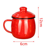 Maxbell Enamel Drinking Mug Tea Cup Juice Cup for Office Kitchen Picnic Red