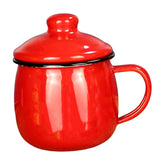 Maxbell Enamel Drinking Mug Tea Cup Juice Cup for Office Kitchen Picnic Red