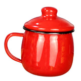 Maxbell Enamel Drinking Mug Tea Cup Juice Cup for Office Kitchen Picnic Red