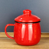 Maxbell Enamel Drinking Mug Tea Cup Juice Cup for Office Kitchen Picnic Red