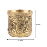 Maxbell Vintage Brass Cup Drinking Glass Engraved Gifts Classical Crafts for Bar