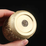 Maxbell Vintage Brass Cup Drinking Glass Engraved Gifts Classical Crafts for Bar