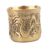 Maxbell Vintage Brass Cup Drinking Glass Engraved Gifts Classical Crafts for Bar