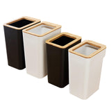Maxbell Modern Trash Bin Garbage Can Wastebasket Dustbin Bucket for Toilet Bedroom Black 7L