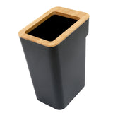 Maxbell Modern Trash Bin Garbage Can Wastebasket Dustbin Bucket for Toilet Bedroom Black 7L
