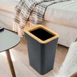 Maxbell Modern Trash Bin Garbage Can Wastebasket Dustbin Bucket for Toilet Bedroom Black 7L