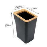 Maxbell Modern Trash Bin Garbage Can Wastebasket Dustbin Bucket for Toilet Bedroom Black 7L