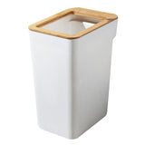Maxbell Modern Trash Bin Garbage Can Wastebasket Dustbin Bucket for Toilet Bedroom White 10L