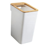 Maxbell Modern Trash Bin Garbage Can Wastebasket Dustbin Bucket for Toilet Bedroom White 10L