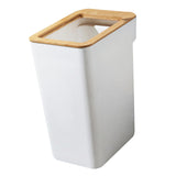 Maxbell Modern Trash Bin Garbage Can Wastebasket Dustbin Bucket for Toilet Bedroom White 10L
