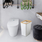 Maxbell Modern Trash Bin Garbage Can Wastebasket Dustbin Bucket for Toilet Bedroom White 10L