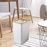 Maxbell Modern Trash Bin Garbage Can Wastebasket Dustbin Bucket for Toilet Bedroom White 10L