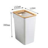 Maxbell Modern Trash Bin Garbage Can Wastebasket Dustbin Bucket for Toilet Bedroom White 7L
