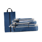 Maxbell 4x Luggage Packing Organizer Travel Storage Bags Shoes Bags for Travel Home Navy Blue