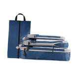 Maxbell 4x Luggage Packing Organizer Travel Storage Bags Shoes Bags for Travel Home Navy Blue