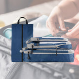 Maxbell 4x Luggage Packing Organizer Travel Storage Bags Shoes Bags for Travel Home Navy Blue