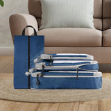 Maxbell 4x Luggage Packing Organizer Travel Storage Bags Shoes Bags for Travel Home Navy Blue