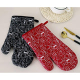 Maxbell Oven Gloves Oven Gloves with Pot Holders Set Baking Living Accessory Black