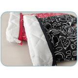 Maxbell Oven Gloves Oven Gloves with Pot Holders Set Baking Living Accessory Black