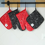 Maxbell Oven Gloves Oven Gloves with Pot Holders Set Baking Living Accessory Black