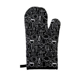 Maxbell Oven Gloves Oven Gloves with Pot Holders Set Baking Living Accessory Black