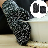 Maxbell Oven Gloves Oven Gloves with Pot Holders Set Baking Living Accessory Black