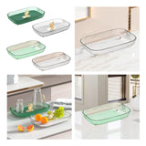 Maxbell Multipurpose Serving Tray Vanity Tray for Living Room Kitchen Dining Room Green With Drainage